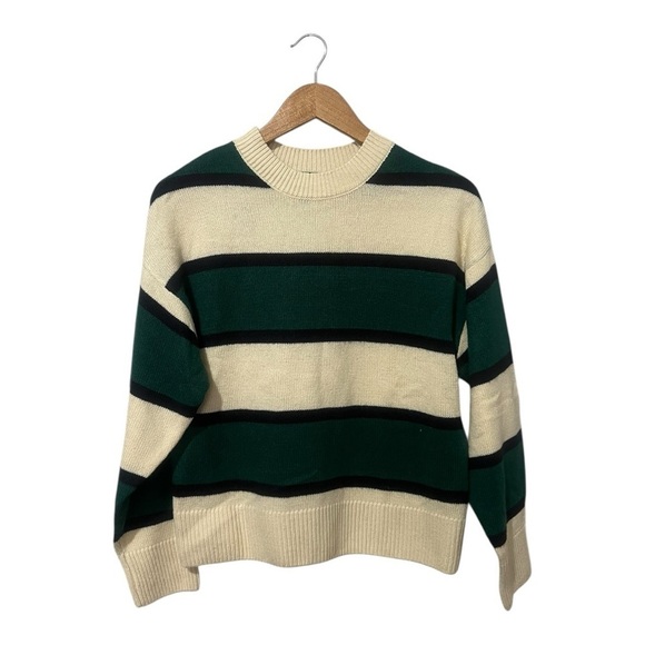 Divided H&M Stripe Sweater Women's 2XS Jacquard Pullover Crew Long Sleeves XXS - Picture 1 of 6